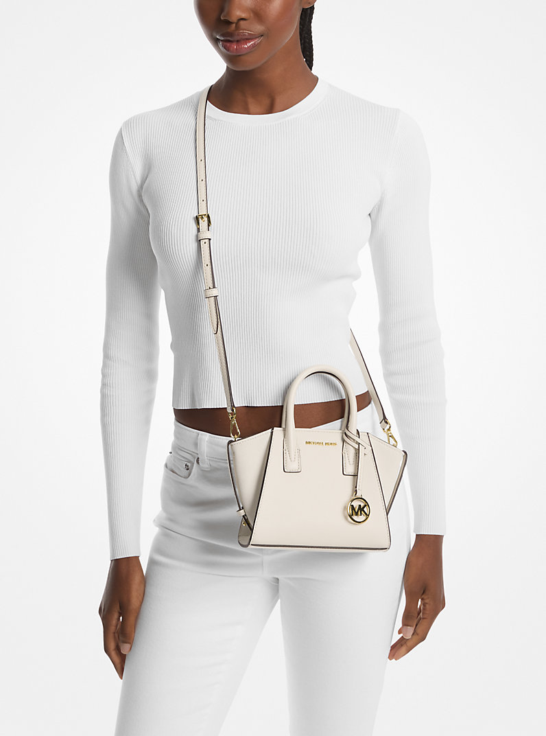 Avril Extra-Small Leather and Suede Satchel in LT CREAM - Sale