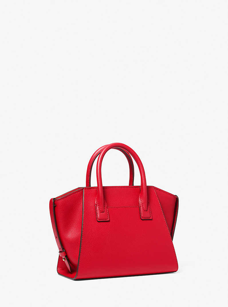 Avril Small Leather Top-Zip Satchel in BRIGHT RED | Michael Kors [US]