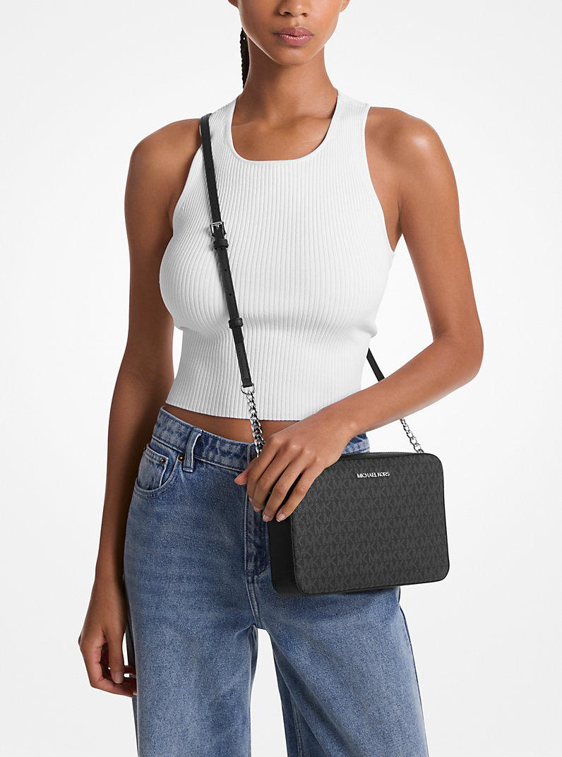 Jet Set Large Logo Crossbody Bag in BLACK - Sale | Michael Kors [US]