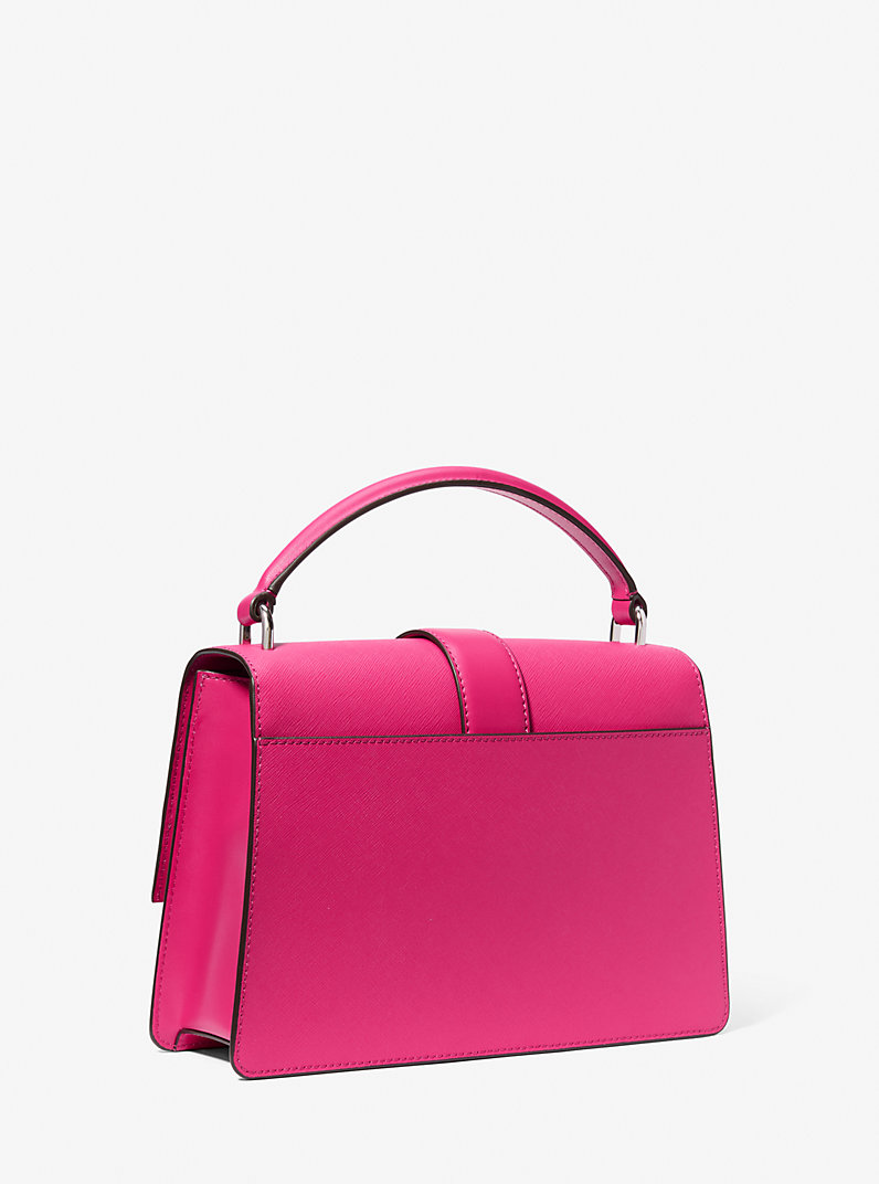 Greenwich Medium Saffiano Leather Satchel in DRAGONFRUIT - Sale