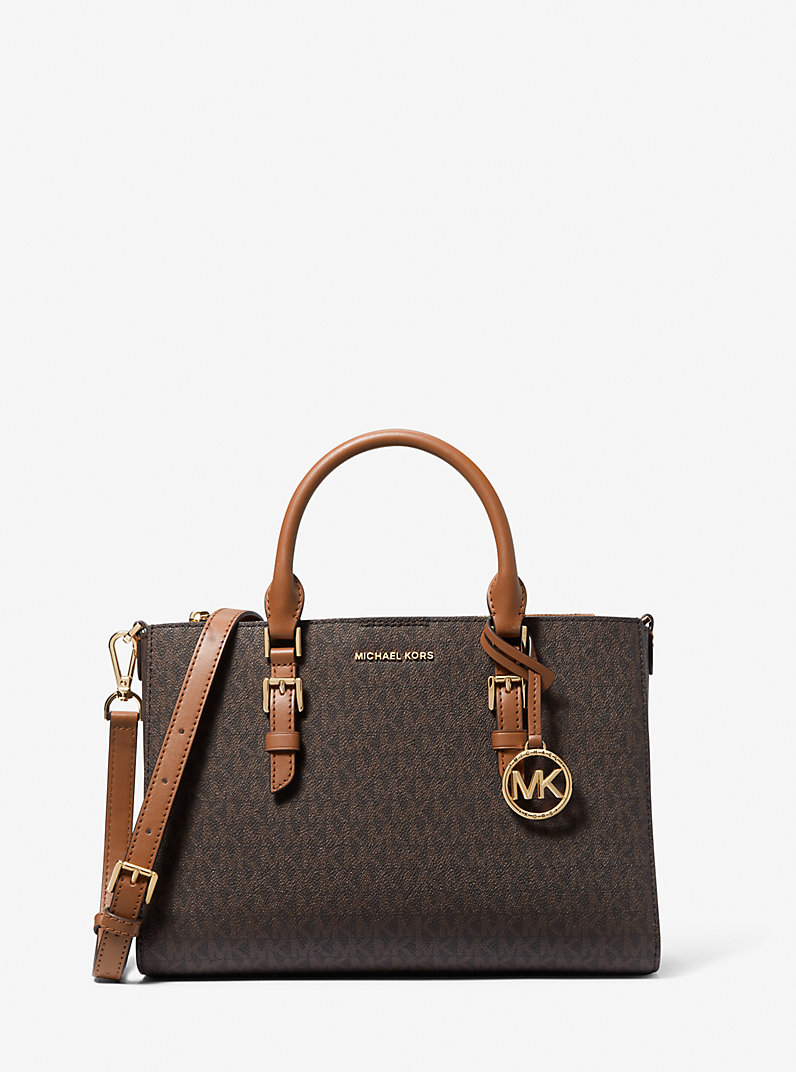 Sally 2-in-1 Medium Logo Satchel in BRN/ACORN - Sale | Michael