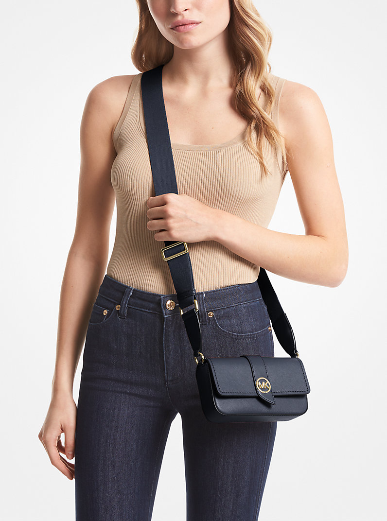Greenwich Extra-Small Saffiano Leather Sling Crossbody Bag in NAVY