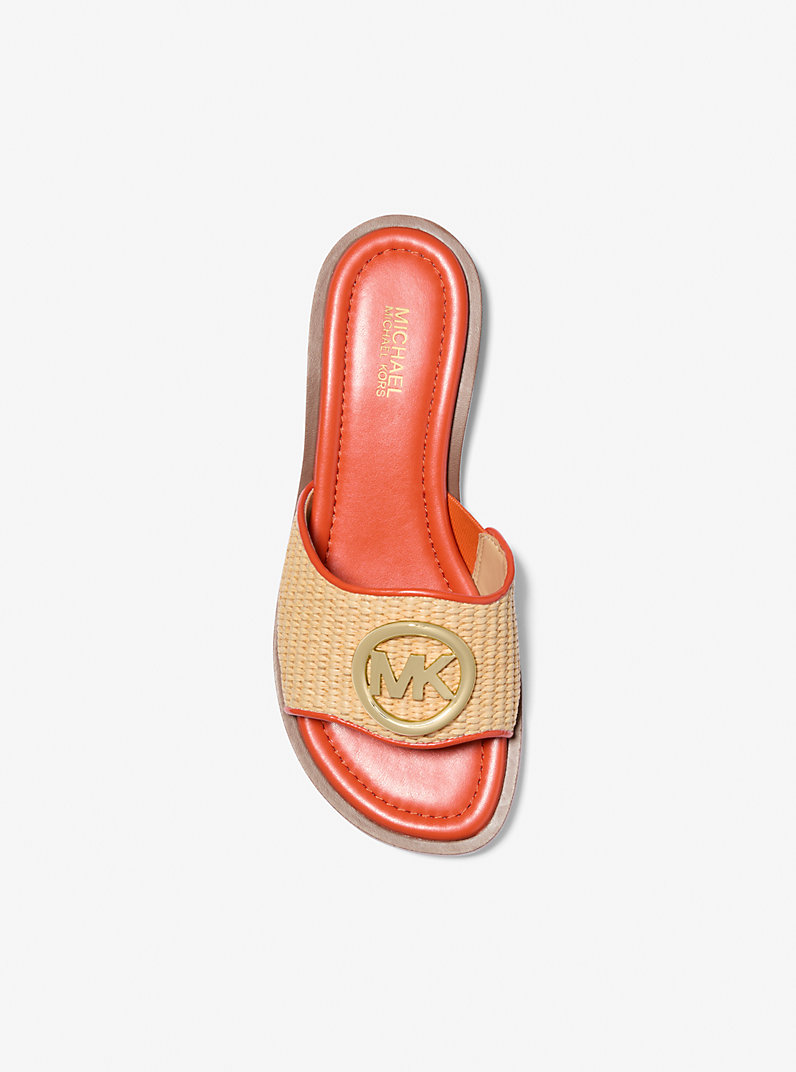 Hannah Straw Slide Sandal in RED CLAY - Sale | Michael Kors [US]