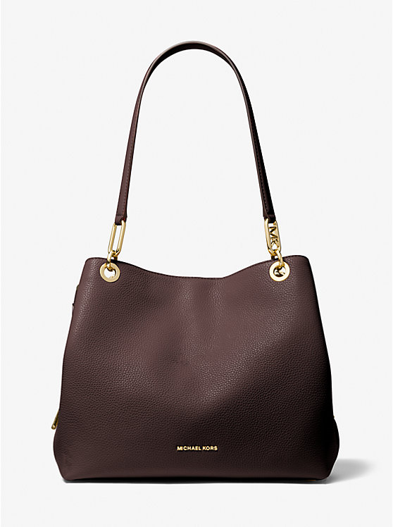 Kensington Large Pebbled Leather Tote Bag in CHOCOLATE | Michael