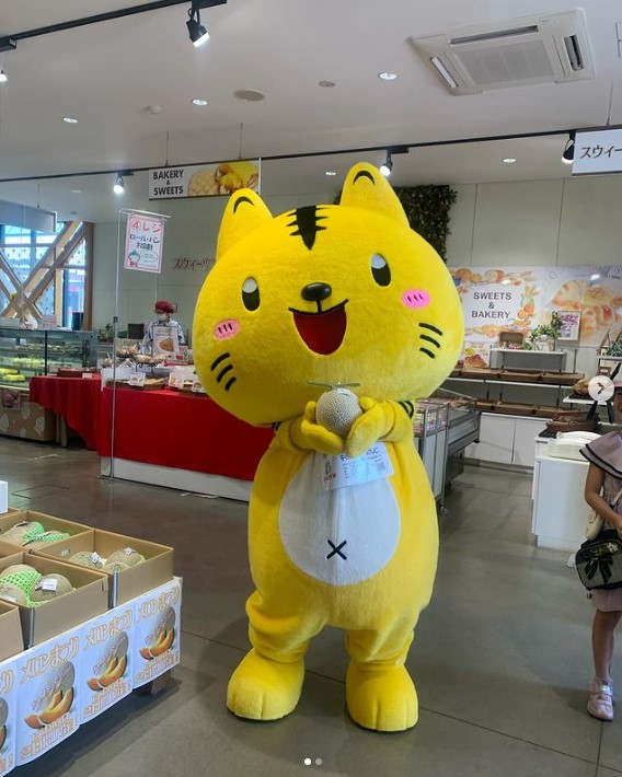 メロン祭りに宇都宮ケーブルテレビの ニャン太郎君が来てくれました