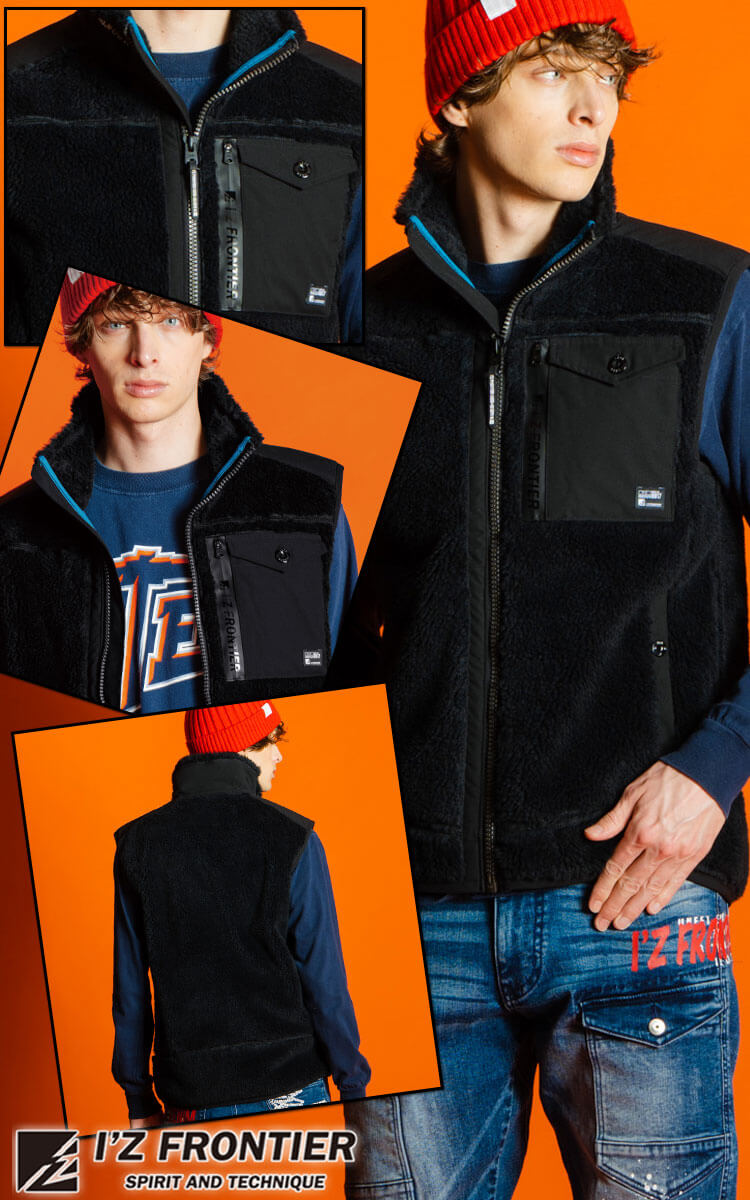 STONE フード付きベスト ループ風素材フード付ベスト - ベルーナ【公式】