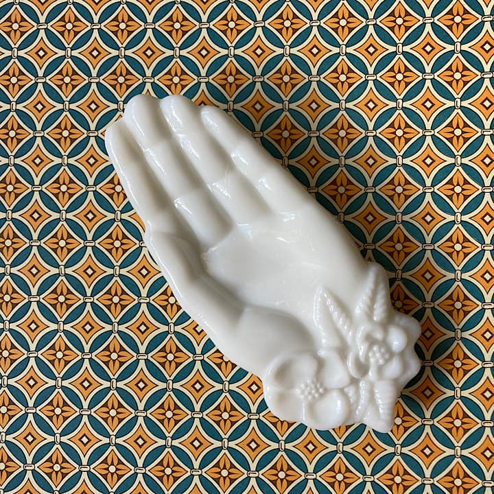 11Avonミルクガラスハンドトレイ片手タイプ『BIRD-IN-HAND』