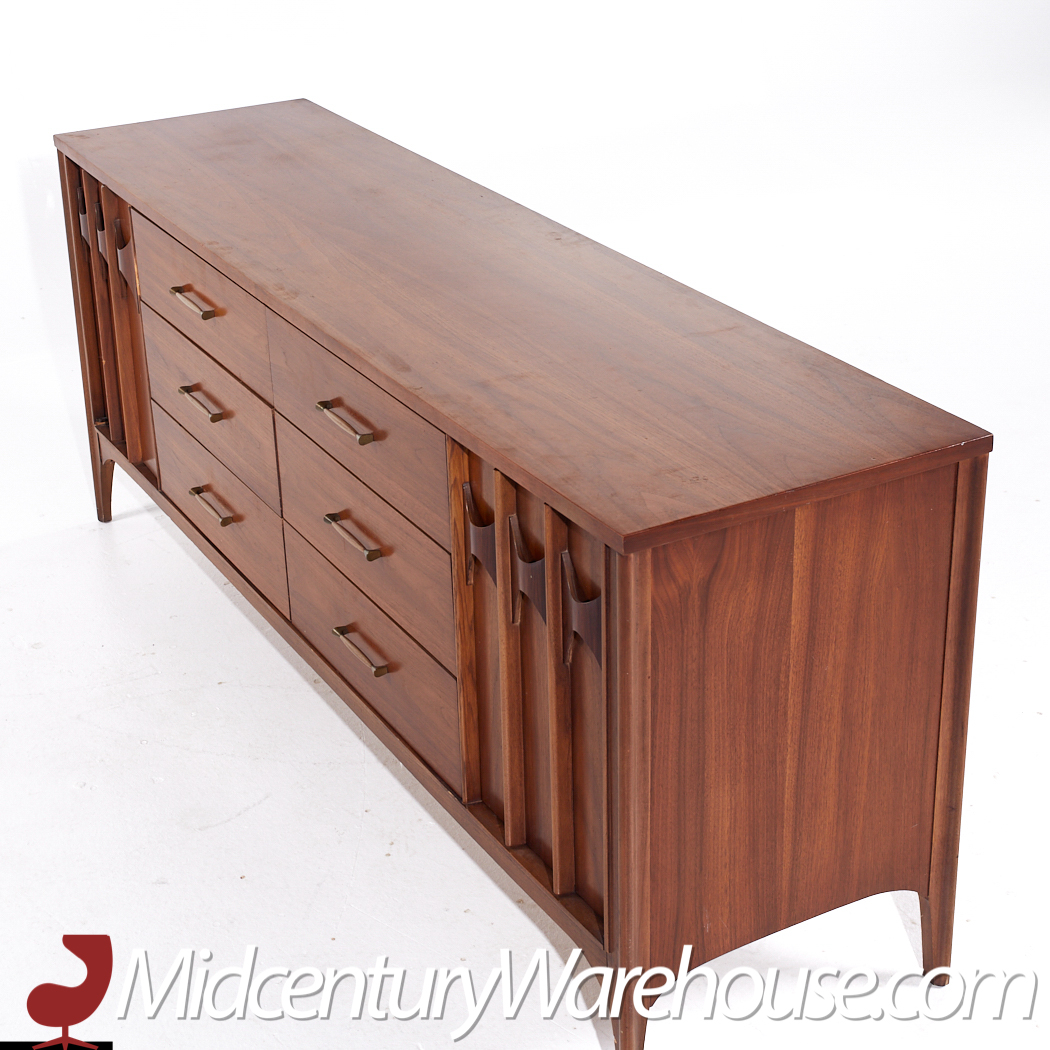 Kent Coffey Perspecta Mid Century Walnut and Rosewood 12 Drawer