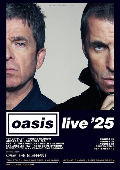 オアシス（Oasis）が再結成ツアーの追加スケジュールを発表! 北米の各