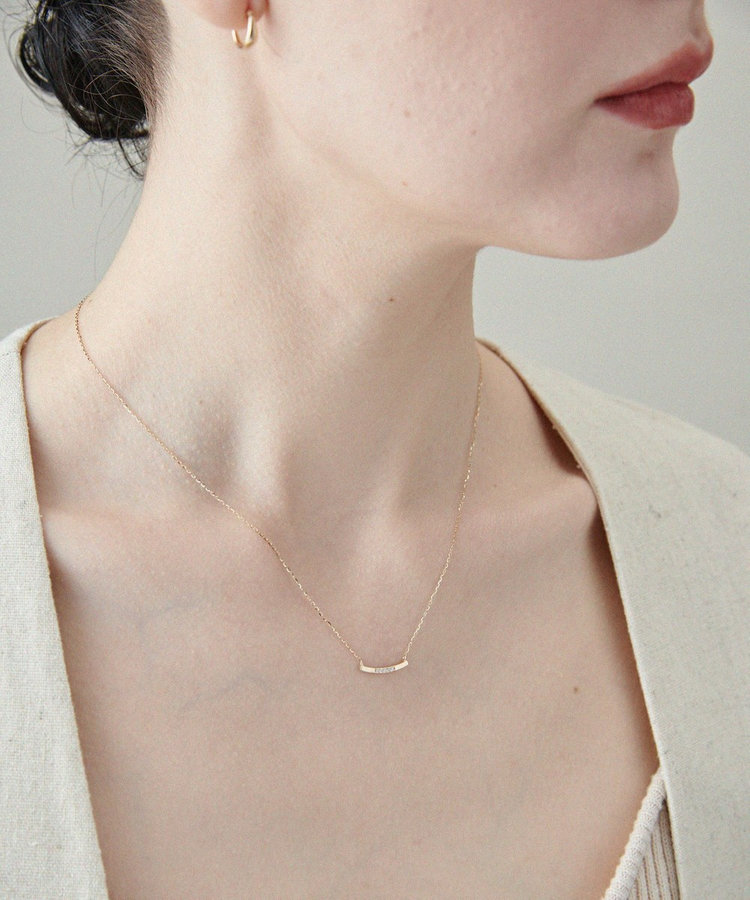 レイヤード] K10YG ダイヤモンド プレート ネックレス（761742