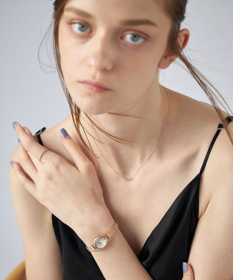 ダイヤモンド ジェムフェイス メッシュベルト ウォッチ（890572-890573