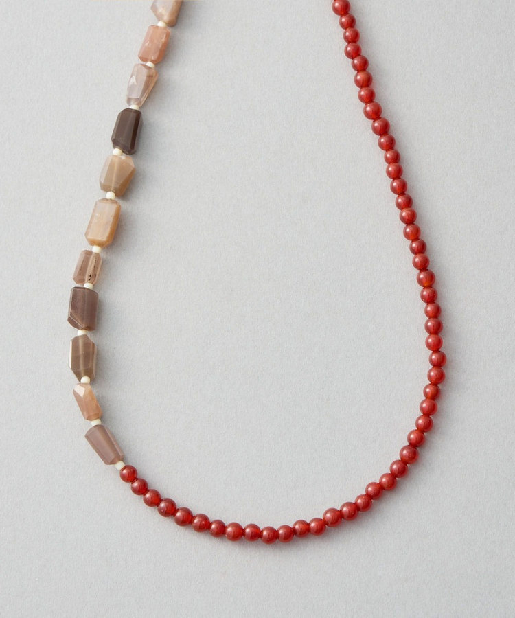 ジェム] ネックレス ムーンストーン×レッドアベンチュリン（065332