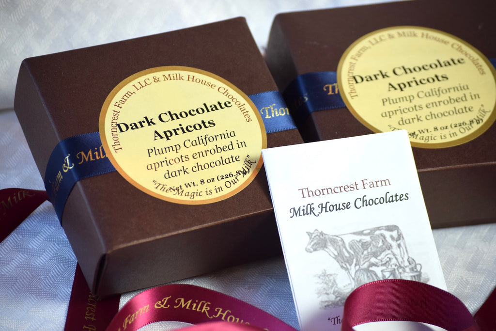 Dark Chocolate Enrobed Apricots – Thorncrest Farm, LLC & Milk