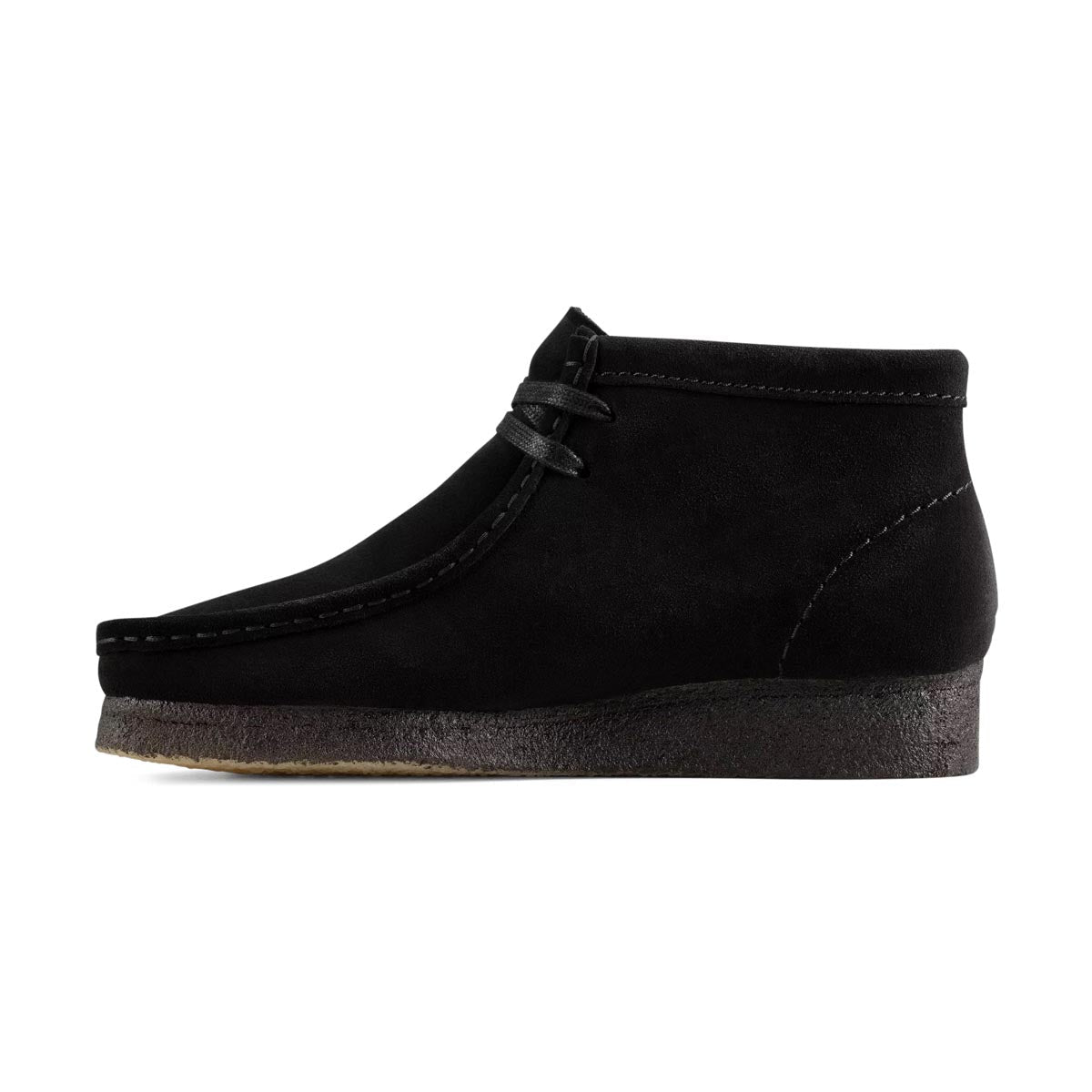 Shop Clarks Wallabee Boot Black Suede Men's Shoes