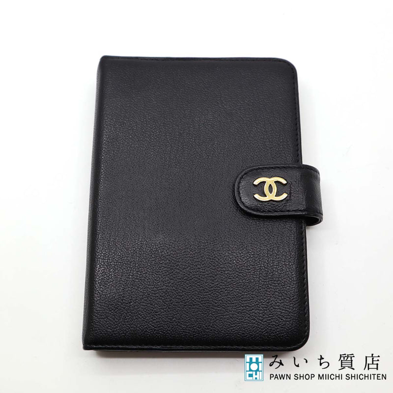 CHANEL シャネル 手帳カバー ミニ ブラック レザー アドレス帳 k544