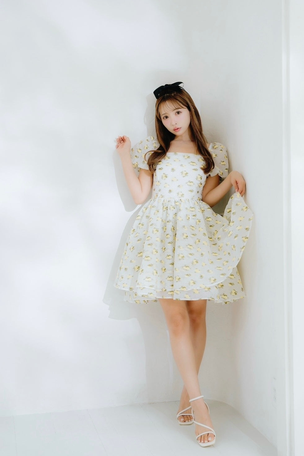 Sheer Ripple Mini Puff Dress - MISTREASS