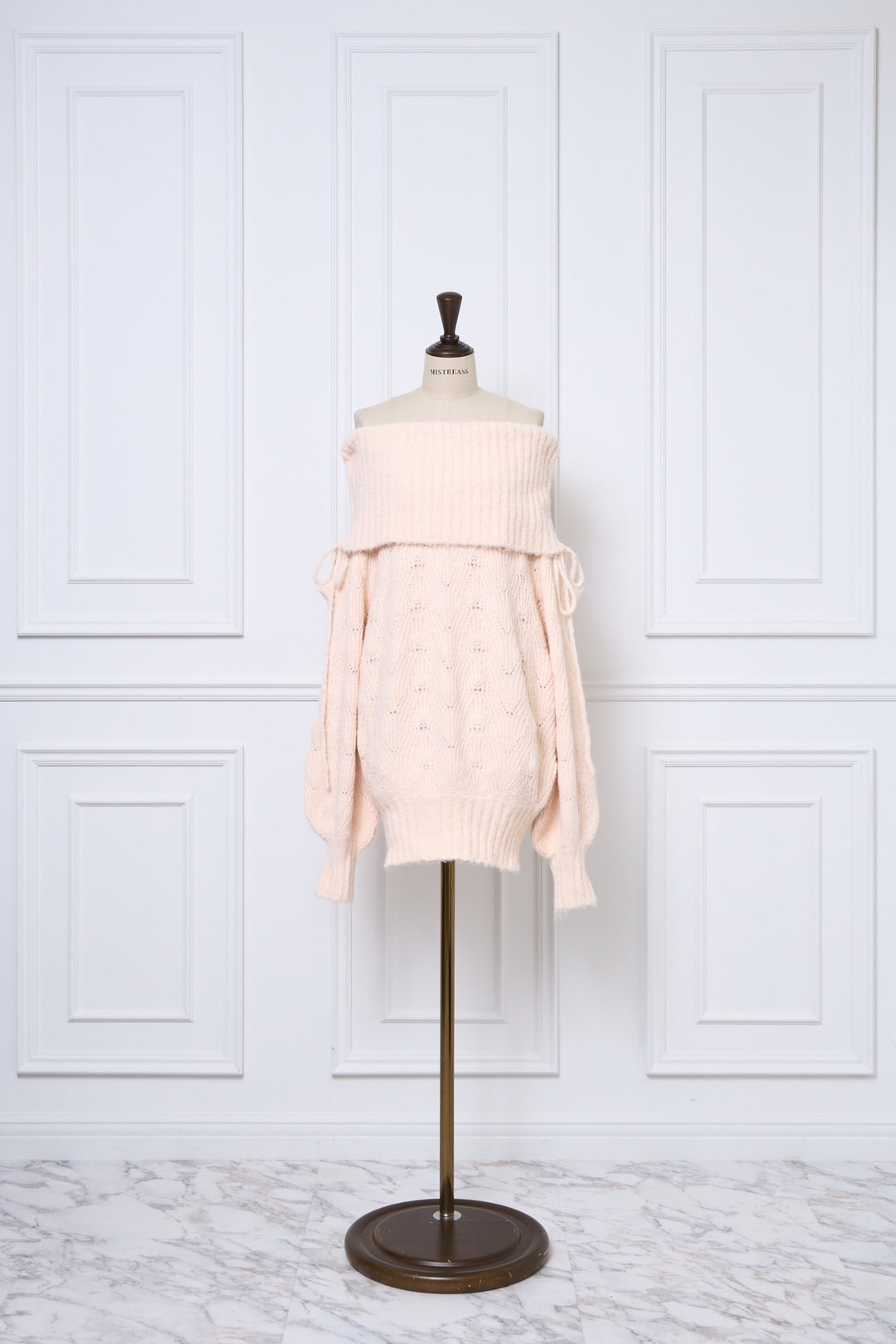 Sweet Ribbon Off-Shoulder Knit Dress - MISTREASS