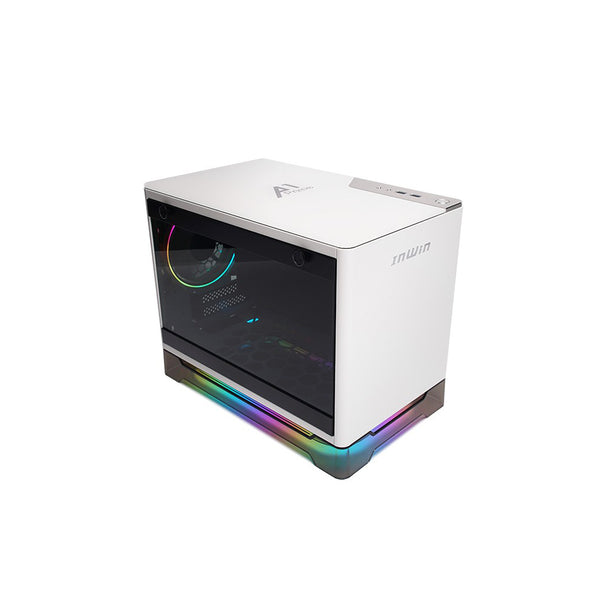 InWin A1 Prime White Mini ITX Chassis, Tempered Glass Side, ARGB