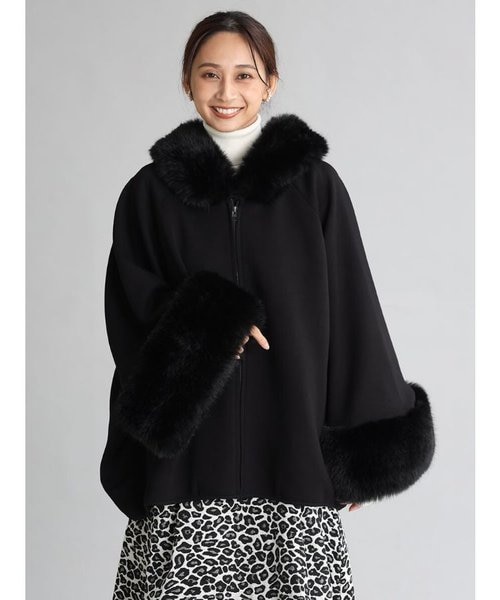 ポンチョライクファーコート｜メドックの通販｜&mall（アンドモール