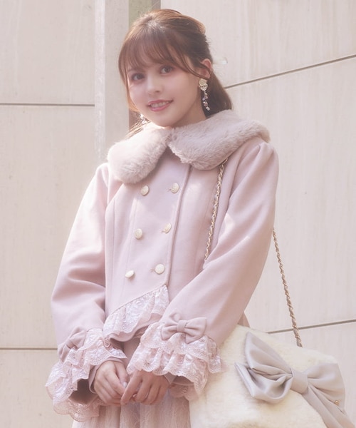 裾レースショートコート｜アクシーズファムの通販｜&mall（アンド