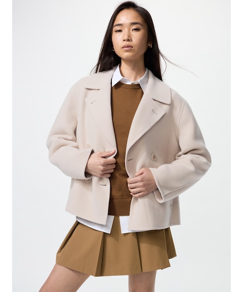 ダブルフェイスショートコートリラックスフィット｜ユニクロの通販