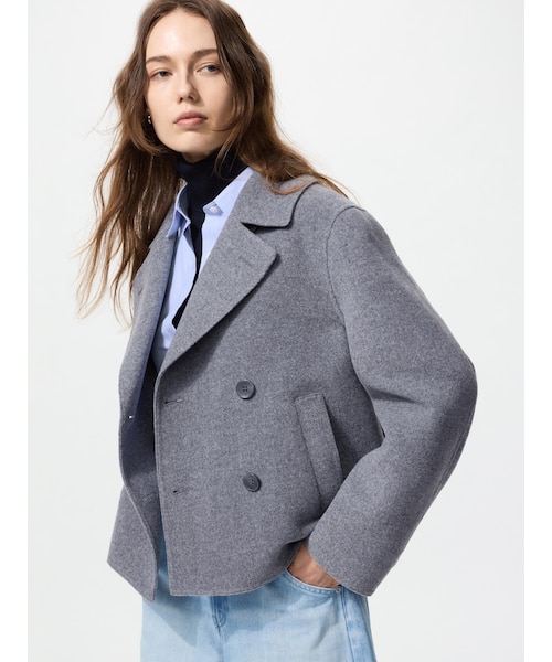 ダブルフェイスショートコートリラックスフィット｜ユニクロの通販