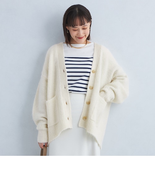 アルパカシャギー Vネックカーディガン｜ユナイテッドアローズ