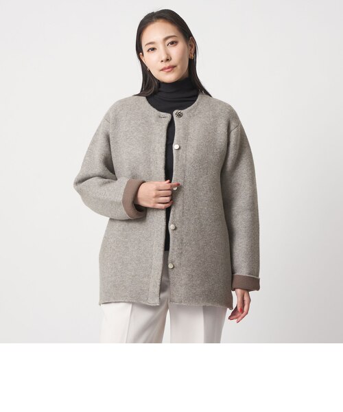 ダブルフェイス ニット ショートコート ＜A DAY IN THE LIFE