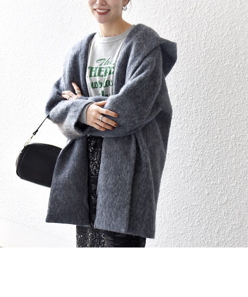 SHIPS any: シャギー フーディー ガウン コート｜シップスの通販