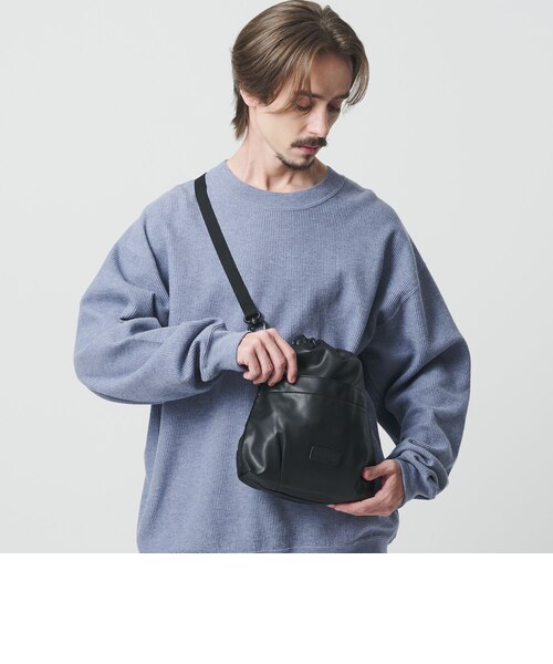 BAICYCLON＞レザーライク ドロー ストリング 巾着 バッグ