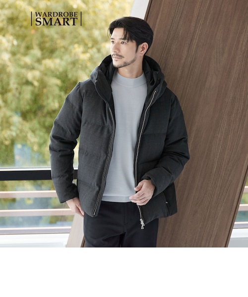 WEB限定 WARDROBE SMART】LANATEC フード ダウンジャケット