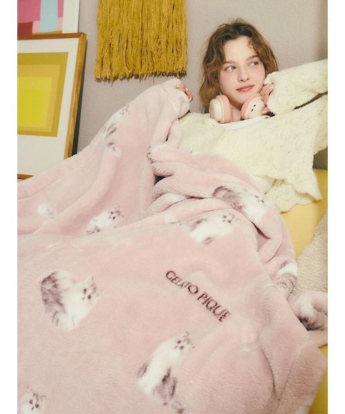 Sleep】CAT柄 プリント毛布｜ジェラートピケの通販｜&mall（アンド