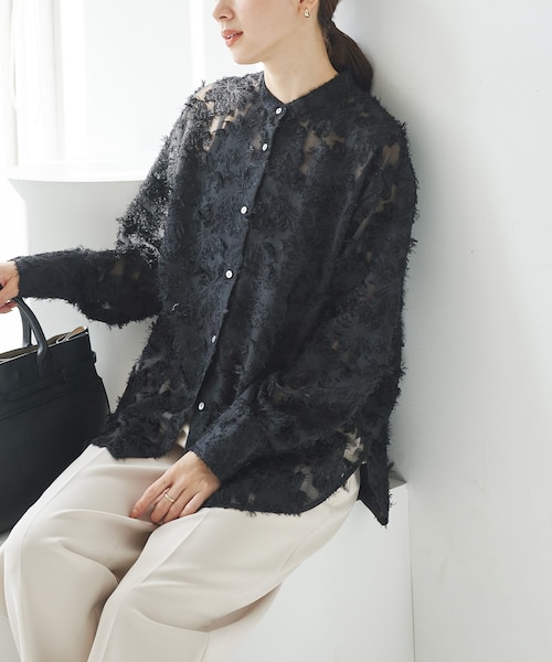 カットジャガードバンドカラーシャツ｜アーバンリサーチの通販｜&mall