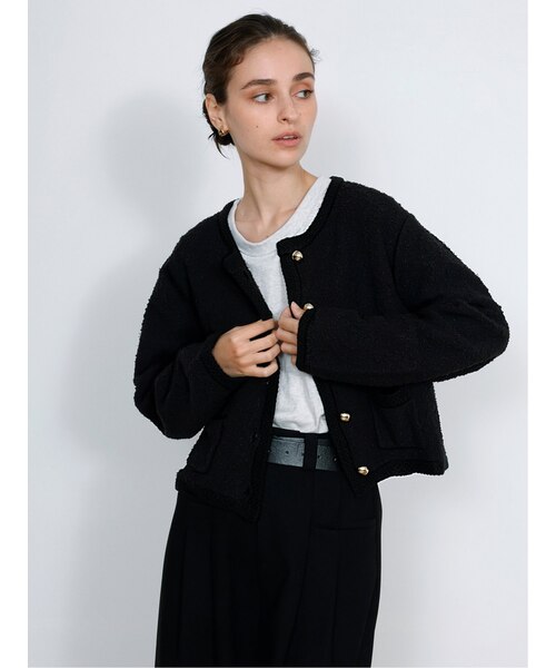 Tweed knit cardigan / ツイードニットカーディガン｜オンザデイの通販