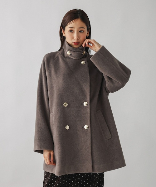 軽やかストレッチ襟2WAYミドルコート/499658｜グローバルワークの通販