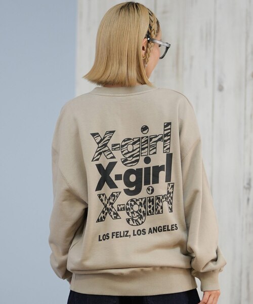 X-GIRL/トレーナー スウェット バックプリント アニマル柄