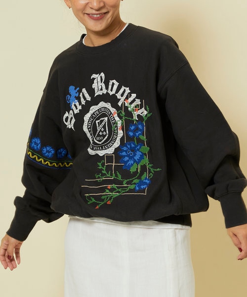 クロスステッチ刺繍 カレッジスウェット｜フリークスストアの通販