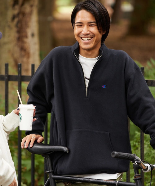 別注 REVERSE WEAVE HALF ZIP SWEAT/リバースウィーブ ハーフジップ