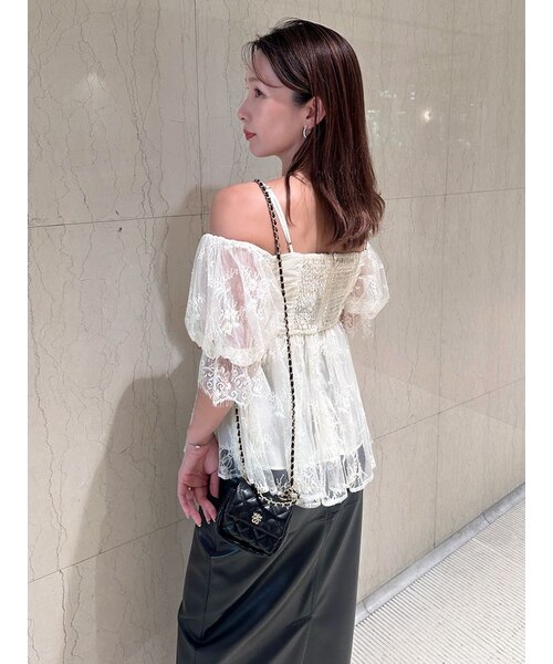 バリエオフショルレースチュニック｜スナイデルの通販｜&mall（アンド