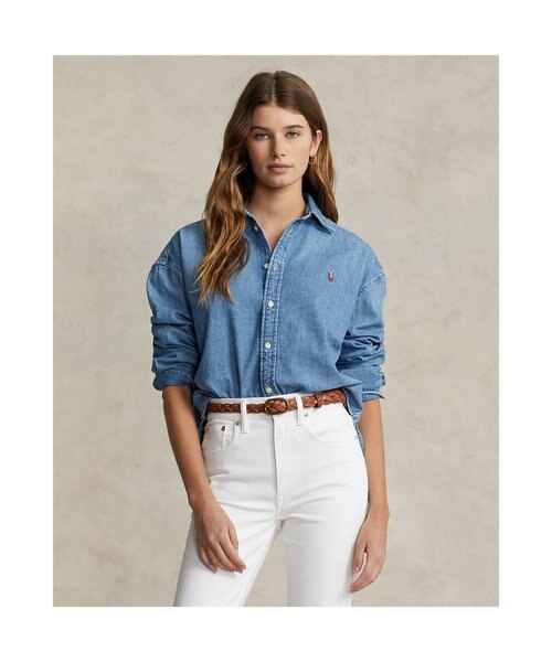 ワイド クロップド デニム シャツ｜ポロ ラルフ ローレンの通販｜&mall