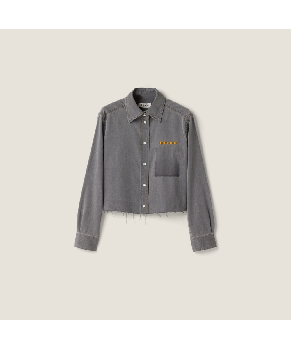 MIU MIU/ミュウミュウ通販 | クロップド シャンブレー シャツ【送料