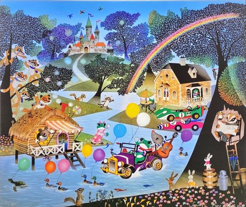 藤城清治作品【ケロヨンのユートピア】の買取・査定はミライカ美術にお