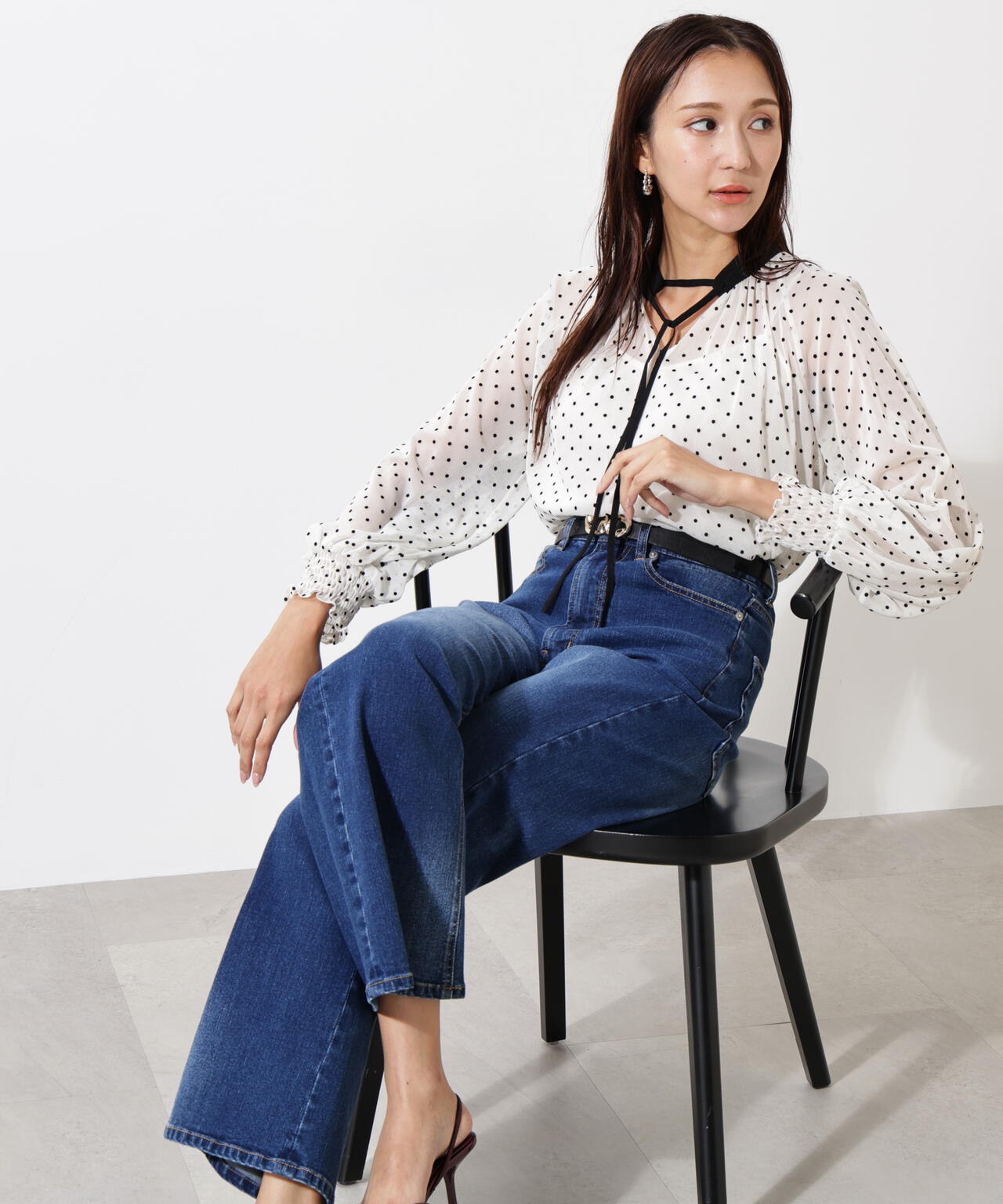 ドットフロッキーブラウス | PINKY&DIANNE（ピンキー&ダイアン