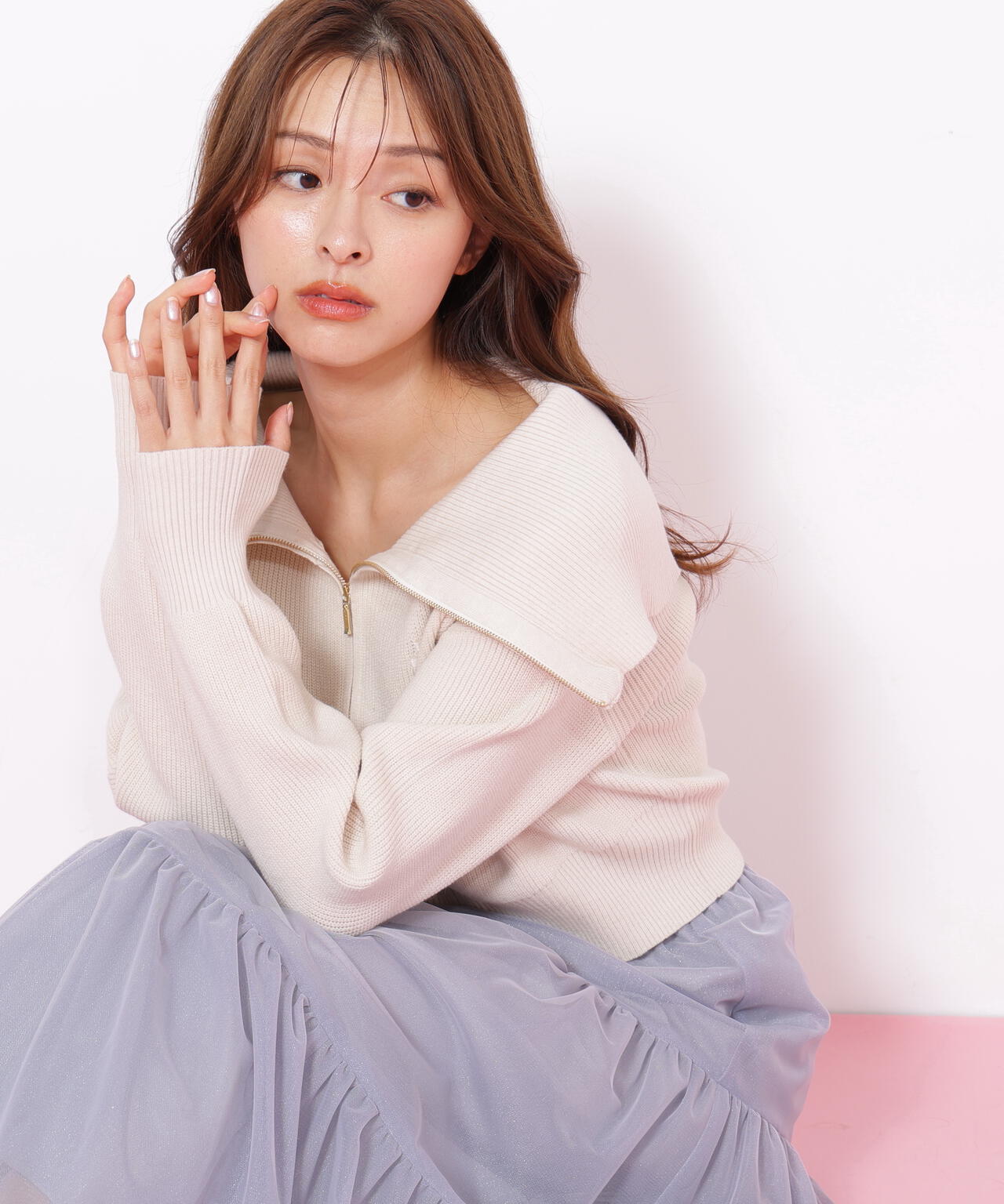 ビッグカラージップニット | JILL by JILL STUART（ジル バイ ジル