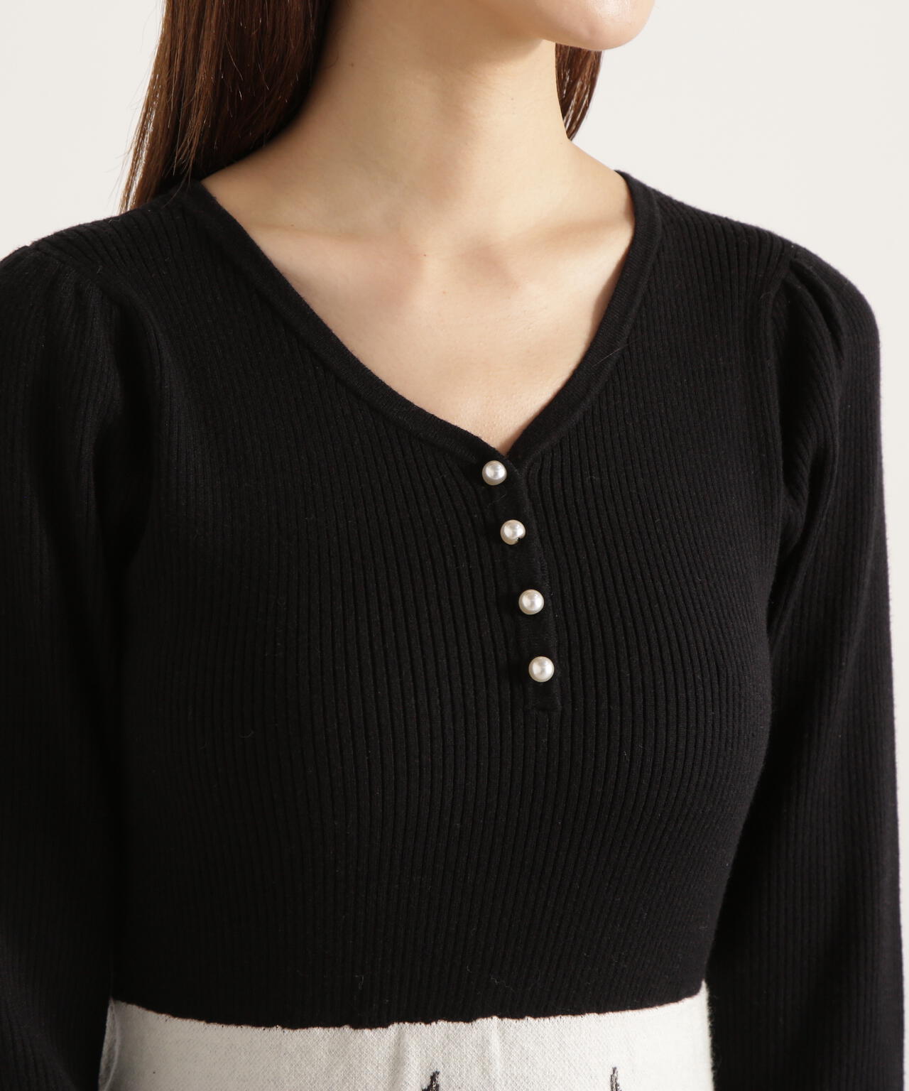 花柄ジャガードニットワンピース【ブルー×エクリュ：WEB・一部店舗限定