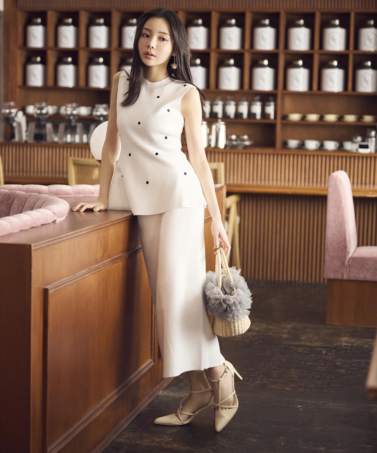 ドット刺繍ニットセットアップ | PROPORTION BODY DRESSING