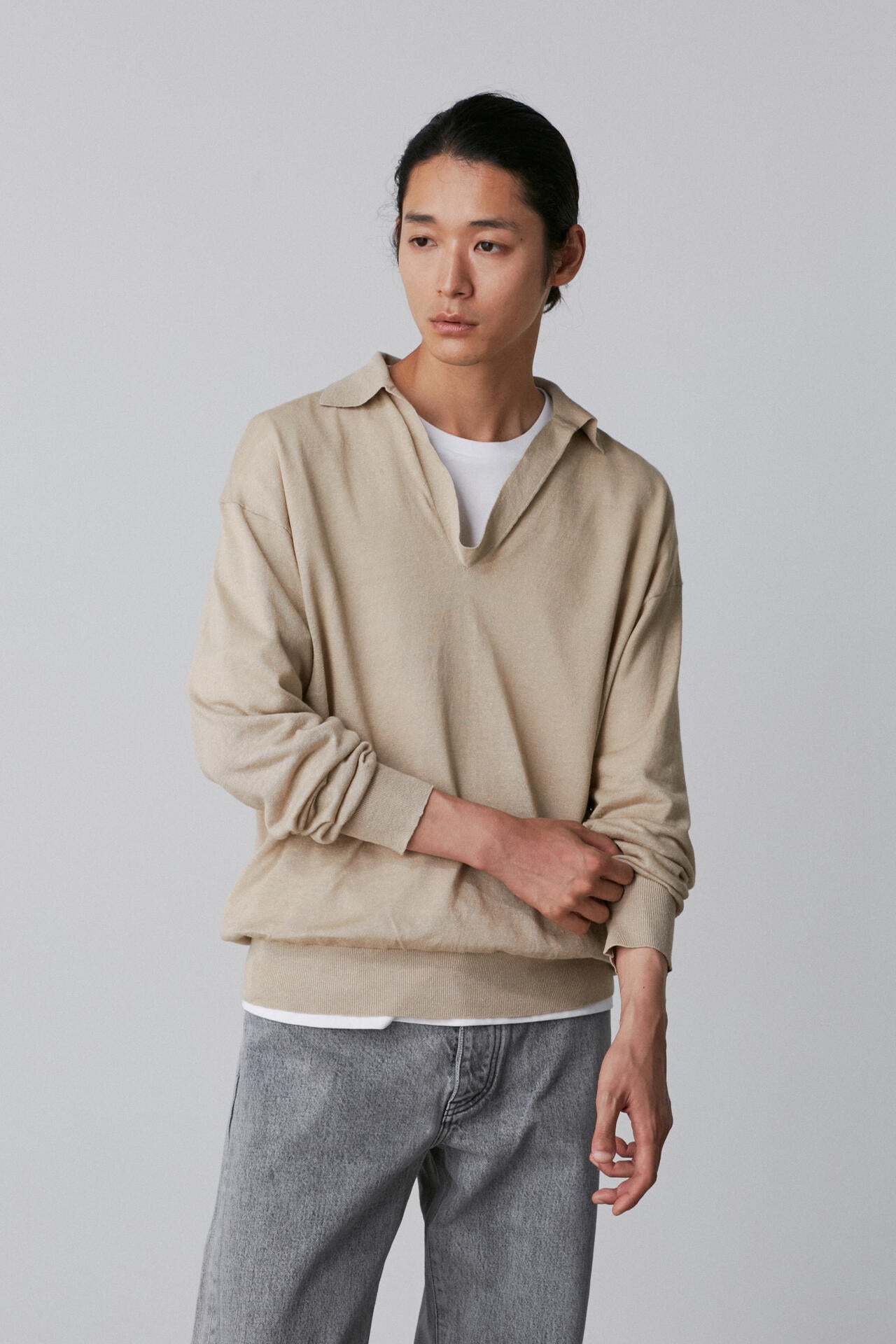 YLEVE / LINEN COTTON SKIPPER KNIT PULL OVER | YLÈVE（イレーヴ