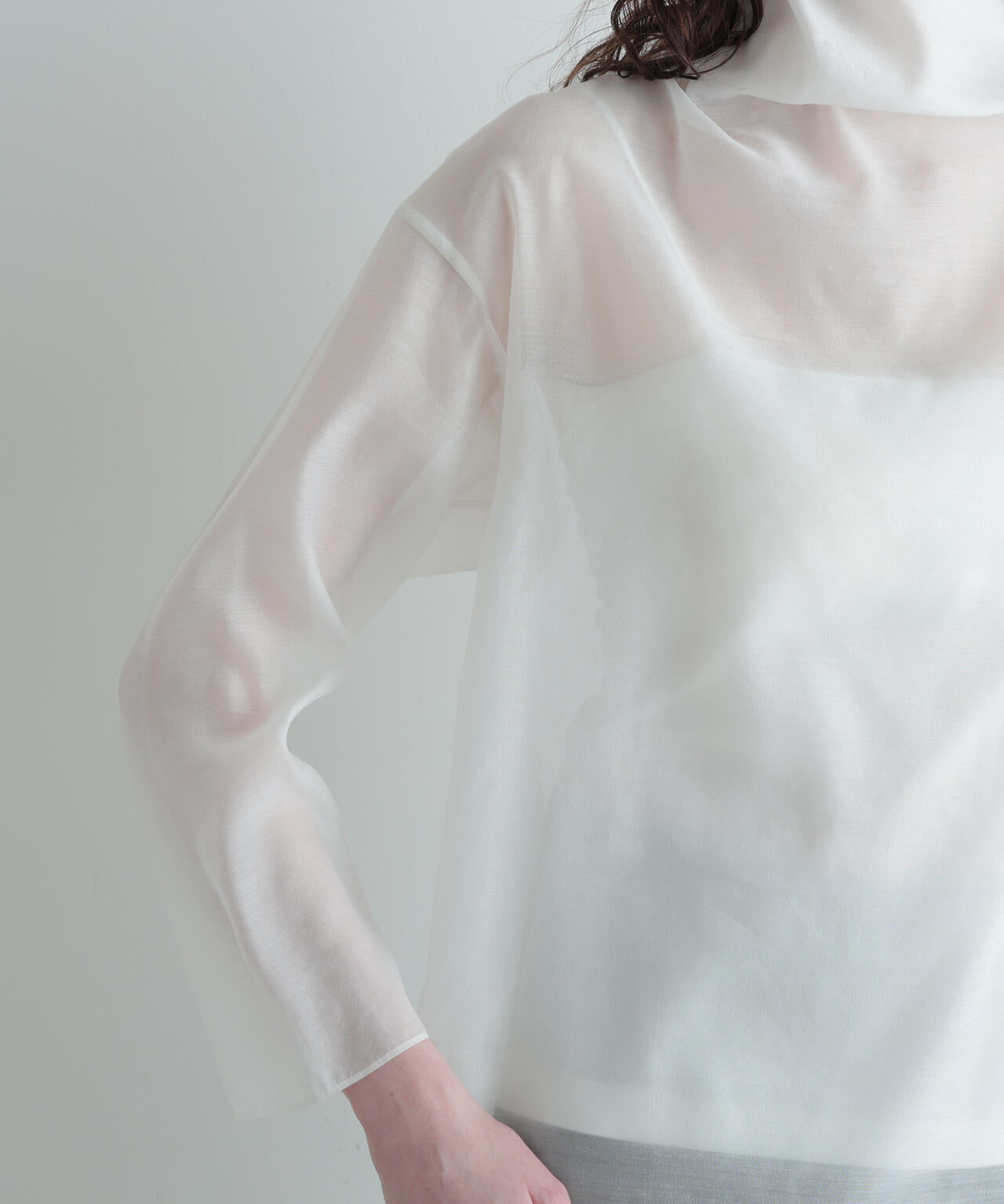 ハイネックシアーボイルブラウス | LE PHIL（ル フィル） ｜【公式