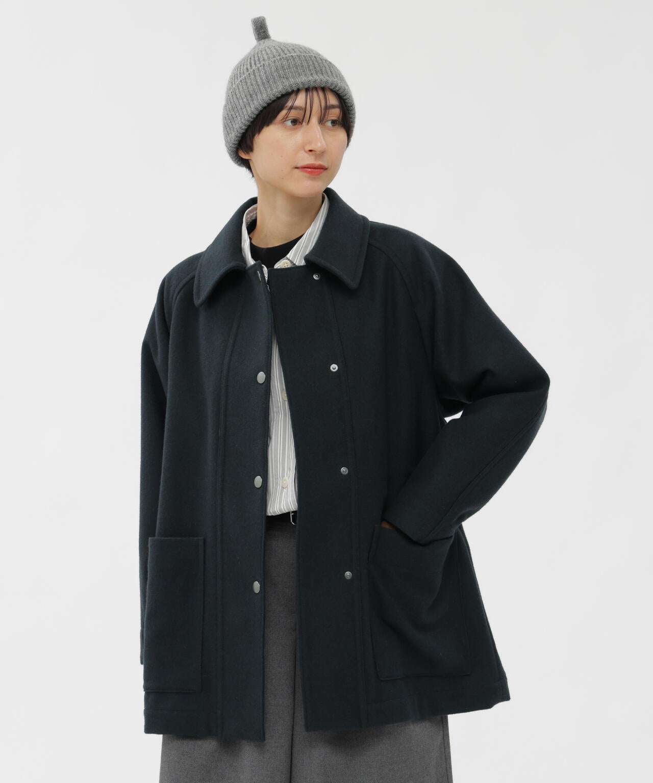 BASIC WOOL MELTON COAT | MARGARET HOWELL（マーガレット・ハウエル