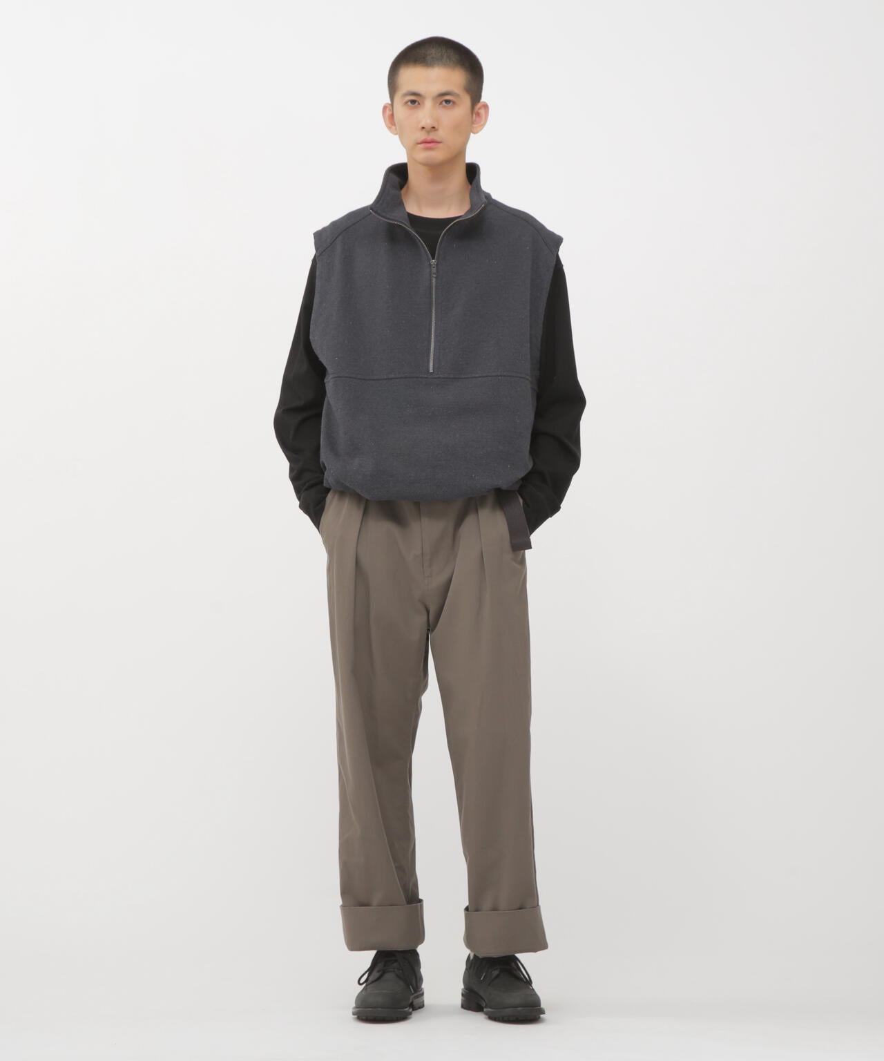 RECYCLED DENIM LOOPBACK JERSEY TOP | MARGARET HOWELL（マーガレット